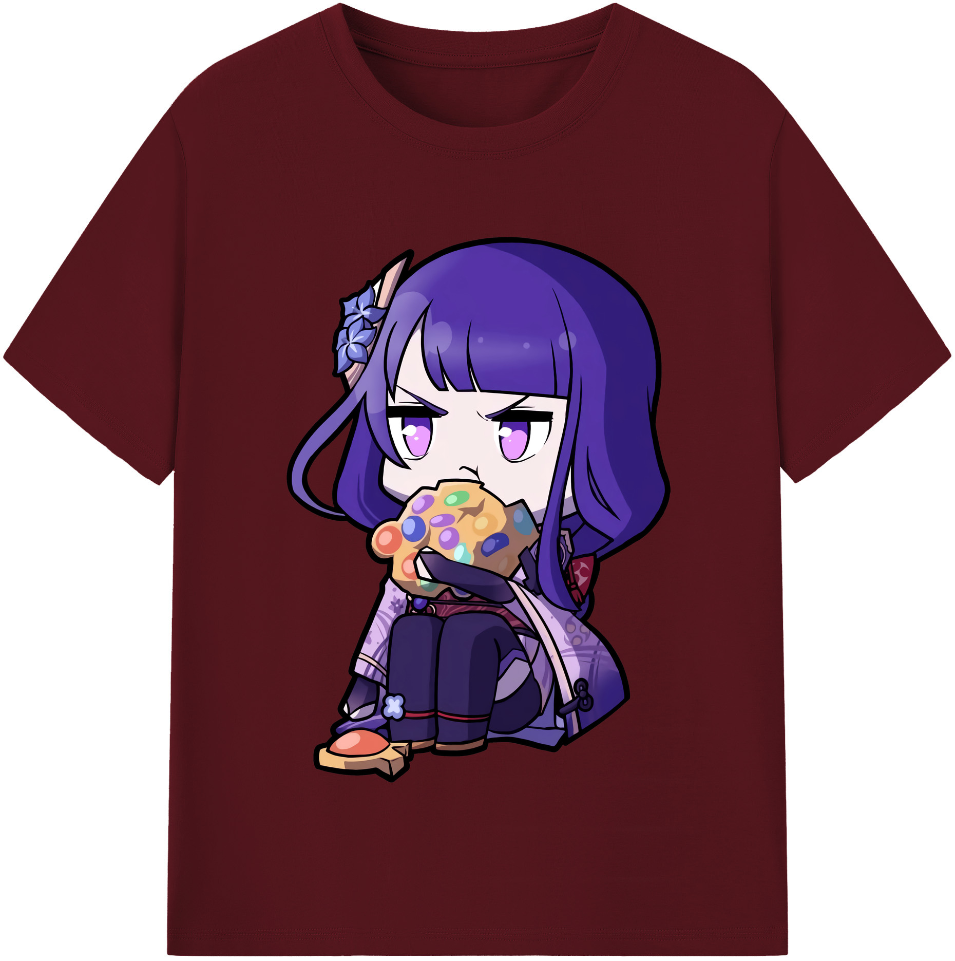 げんし神 雷電将軍 らいでんしょうぐん genshin Raiden Shogun 綿100％半袖Tシャツ（フロントプリント）